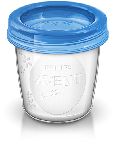 Philips Avent - Set de recipientes para leche materna (5 recipientes 180 ml + 5 tapas)
