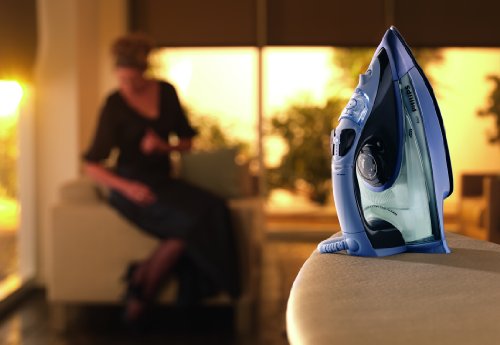 Philips Azur GC4865/02 Plancha de Vapor Continuo 40 g/min, Golpe de 200 g, 2400 W, 0.35 litros, 0.35, Compuesto, Azul Oscuro