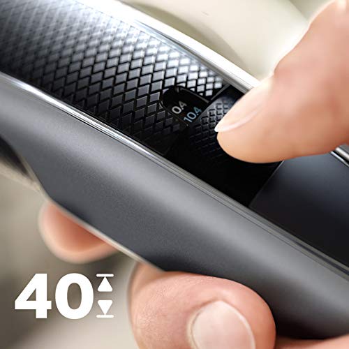 Philips BEARDTRIMMER Series 5000 BT5502/15 cortadora de pelo y maquinilla Negro Recargable - Afeitadora (Negro, 0,4 mm, 2 cm, 90 min, Batería integrada, AC/Batería)