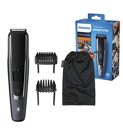 Philips BEARDTRIMMER Series 5000 BT5502/15 cortadora de pelo y maquinilla Negro Recargable - Afeitadora (Negro, 0,4 mm, 2 cm, 90 min, Batería integrada, AC/Batería)