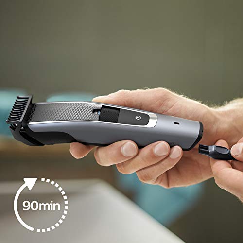 Philips BEARDTRIMMER Series 5000 BT5502/15 cortadora de pelo y maquinilla Negro Recargable - Afeitadora (Negro, 0,4 mm, 2 cm, 90 min, Batería integrada, AC/Batería)