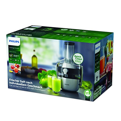 Philips Licuadora HR1922/20 HR1922/20-Licuadora, Orificio Largo, Sistema antigoteo, Jarra incluida, Negro y Plata, 1200 W, 2.1 litros, Estireno-acrilonitrilo San, 2 Velocidades, Gris