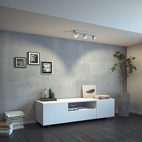 Philips Lighting Philips myLiving Star-Barra de tres techo, LED integrado, consume 4.5 W, luz blanca cálida, regulable, 3 focos