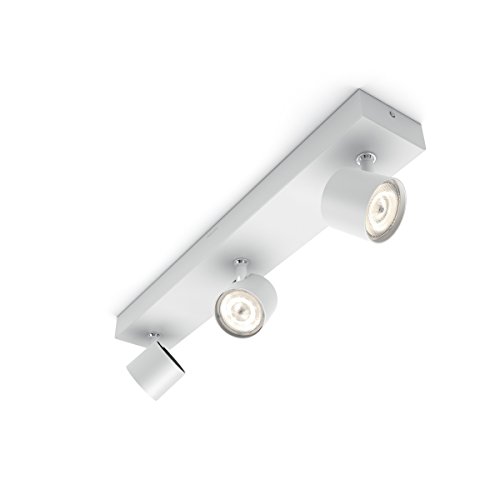Philips Lighting Philips myLiving Star-Barra de tres techo, LED integrado, consume 4.5 W, luz blanca cálida, regulable, 3 focos