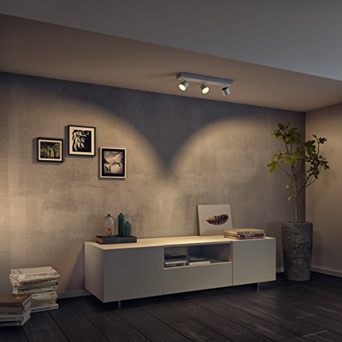 Philips Lighting Philips myLiving Star-Barra de tres techo, LED integrado, consume 4.5 W, luz blanca cálida, regulable, 3 focos