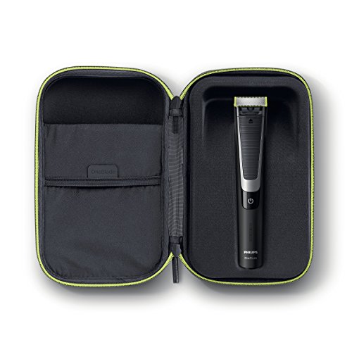 Philips OneBlade Pro QP6510/64 - Pack de recortador de barba con peine de precisión de 12 longitudes y estuche de viaje, batería