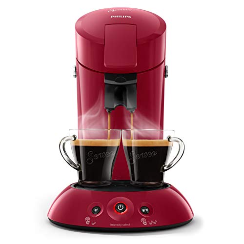 Philips SENSEO Original HD6554/91 - Cafetera monodosis con tecnología Coffee Boost y Crema Plus, selección de intensidad, color rojo