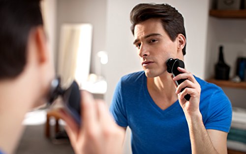 Philips Serie 9000 S9711/41 - Máquina de afeitar con cabezales de 8 direcciones, seco/húmedo y 3 modos, 60 min de batería incluye perfilador de barba con 5 posiciones y funda de viaje, plata