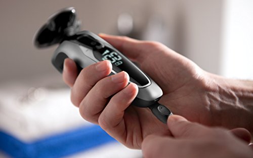 Philips Serie 9000 S9711/41 - Máquina de afeitar con cabezales de 8 direcciones, seco/húmedo y 3 modos, 60 min de batería incluye perfilador de barba con 5 posiciones y funda de viaje, plata