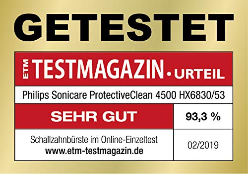 Philips Sonicare HX6830/53 ProtectiveClean - Cepillo de dientes eléctrico con sensor de presión, reconocimiento inteligente de cabezal, 2 modos de limpieza y estuche de viaje, color negro