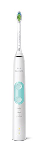 Philips Sonicare ProtectiveClean 5100 HX6851/34 - Cepillo de dientes eléctrico (2 unidades, 3 programas de limpieza, control de presión, estuche de viaje), color blanco y azul