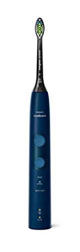 Philips Sonicare ProtectiveClean 5100 HX6851/34 - Cepillo de dientes eléctrico (2 unidades, 3 programas de limpieza, control de presión, estuche de viaje), color blanco y azul