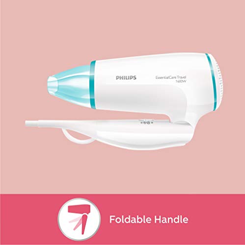 Philips Thermoprotect BHD006 - Secador de Pelo de Viaje, Doble Voltaje, DifUsor, 2 Velocidades, 2 Temperaturas, 1600 W, Blanco