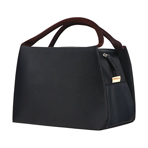 PHILORN Bolsa Térmica Porta Alimentos del Almuerzo Comidas Llevar Porta Alimentos Fiambreras Caja Herméticos para Trabajo y Colegio, Negro