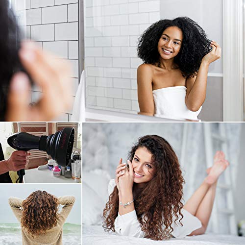 PHOENIX PRODUCTS - Difusor de Silicona Plegable Universal Portátil de Viaje para Secador de Pelo Profesional, Kit de Aceites Esenciales de Aire Caliente para Cabello Rizado Naturales