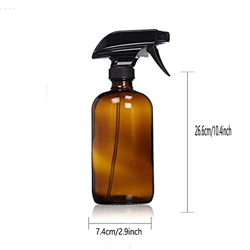 PhoenixDN 2 Piezas de Botellas de Spray de Vidrio Vacías, Botellas de Spray de Vidrio Ámbar, Botellas de Cristal Vacías para Aceites Esenciales, Detergentes, Plantas, Cabello