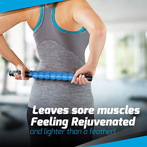 Physix Gear Sport Rodillo Masaje Muscular para Nudos y Puntos gatillo, el Mejor Rodillo masajeador Espalda, piernas y Gemelos, rulo Masaje Muscular para liberación miofascial y rehabilitación, Azul