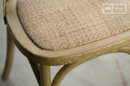 pib Silla de niños de Estilo Shabby Chic Pampelune - Madera Maciza, Alta Resistencia, Confort de Asiento | Silla de Formato Mini y el Encanto Madera de Olmo - Pardo Verdoso (L29 x H65 x P33 cm)