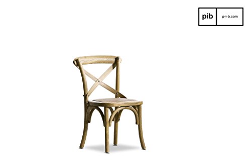 pib Silla de niños de Estilo Shabby Chic Pampelune - Madera Maciza, Alta Resistencia, Confort de Asiento | Silla de Formato Mini y el Encanto Madera de Olmo - Pardo Verdoso (L29 x H65 x P33 cm)