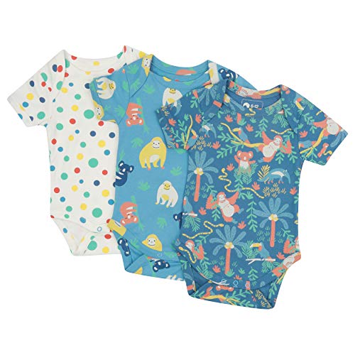 Piccalilly - Conjunto de 3 bodis para bebé, algodón orgánico sin químicos, diseño unisex para niños y niñas Multicolor multicolor Recién nacido