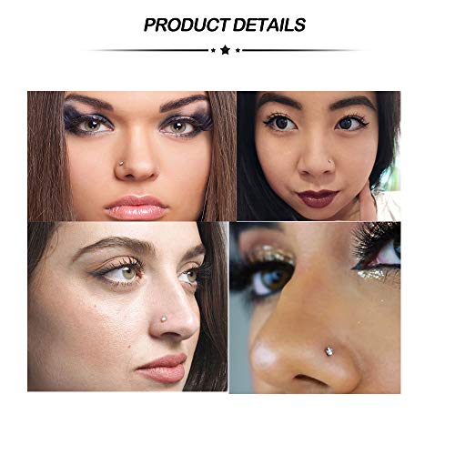 Piercing Nariz Anillos Perno 20G Acero Quirúrgico Dorado C-forma L-forma Recto Nariz Stud Tornillo Espiral Joyería del Cuerpo 18 Piezas