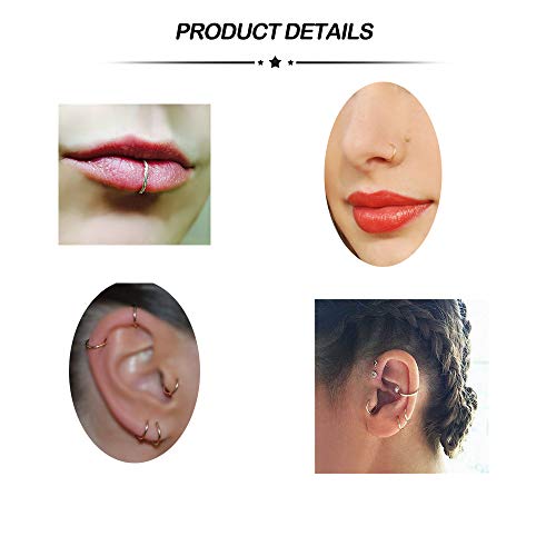 Piercing Nariz Anillos Perno 20G Acero Quirúrgico Dorado C-forma L-forma Recto Nariz Stud Tornillo Espiral Joyería del Cuerpo 18 Piezas