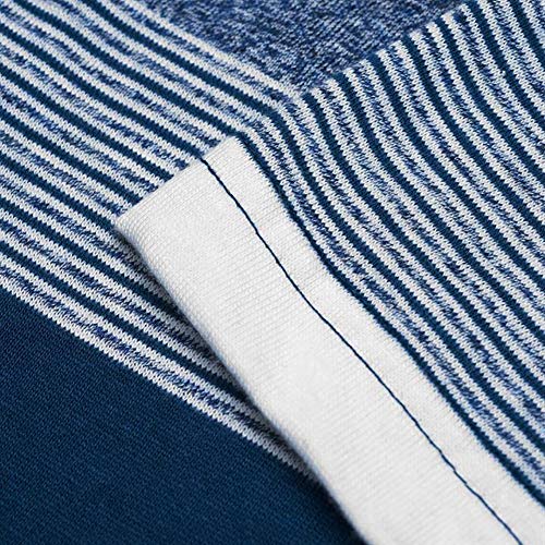 Pierre Cardin Polo a Rayas con Bordado de Firma Rico en Algodón (XL, Teal/Denim/White Stripe)