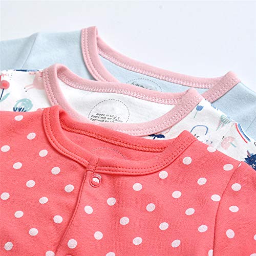 Pijama para bebé, pelele, paquete de 3, unisex, de algodón, 3 a 12 meses rojo 6-9 Monate