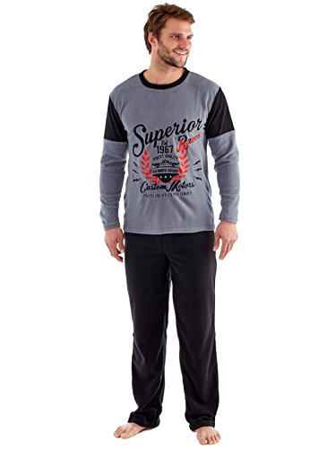 Pijama para hombres Harvey James de forro polar térmico Gris gris Medium