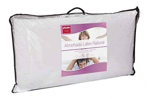 Pikolin Home - Almohada de látex natural, soporte ergonómico, 35x90cm, altura 13cm, color blanco (Todas las medidas)