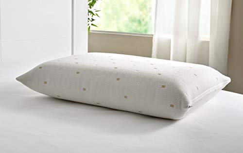 Pikolin Home - Almohada de látex natural, soporte ergonómico, 35x90cm, altura 13cm, color blanco (Todas las medidas)