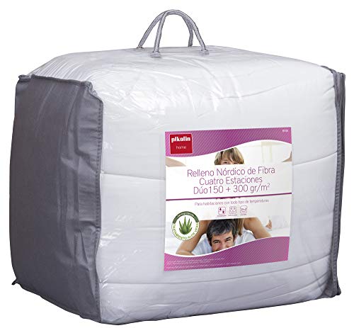 Pikolin Home - Edredón/Relleno nórdico hipoalergénico de fibra Aloe Vera, cuatro estaciones, dúo 150+300gr/m², 260x240cm-Cama 180 (Todas las medidas)