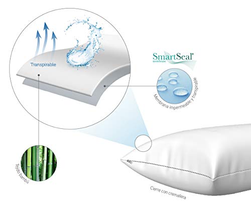 Pikolin Home - Funda de almohada Bambú, impermeable y transpirable, 40x90cm (Todas las medidas)