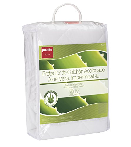 Pikolin Home - Protector de colchón acolchado (cubre colchón) Aloe Vera, impermeable, 105x190/200cm-Cama 105(Todas las medidas)