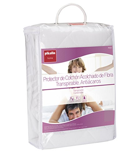 Pikolin Home - Protector de colchón/Cubre colchón acolchado de fibra antiácaros, transpirable, 105x190/200cm-Cama 105(Todas las medidas)