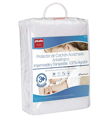 Pikolin Home - Protector de colchón/Cubre colchón acolchado, impermeable, antiácaros, 60x120cm-Cuna (Todas las medidas)