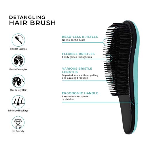 Pincel para desenredar, pincel húmedo y seco para cabello sin enredos (Blue)