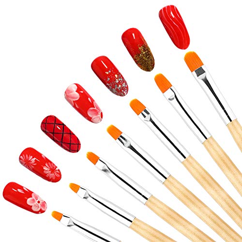 Pinceles para Uñas de Gel,Nail Art Cepillos para Decoración de uñas Pinceles Pintauñas,Pincel para uñas para decoración de uñas pintura patrón puntos trabajo detalle 7pcs