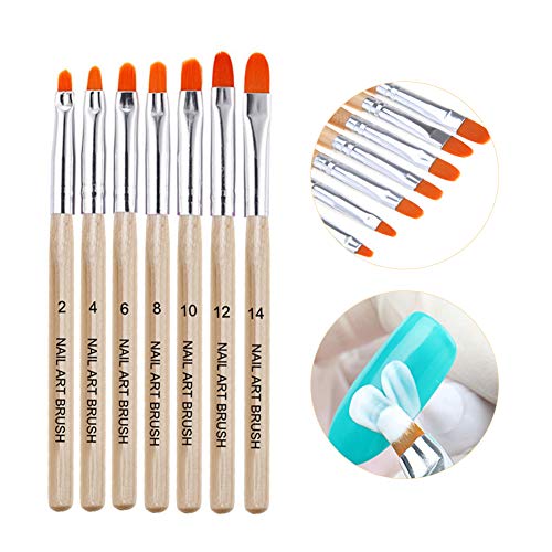 Pinceles para Uñas de Gel,Nail Art Cepillos para Decoración de uñas Pinceles Pintauñas,Pincel para uñas para decoración de uñas pintura patrón puntos trabajo detalle 7pcs