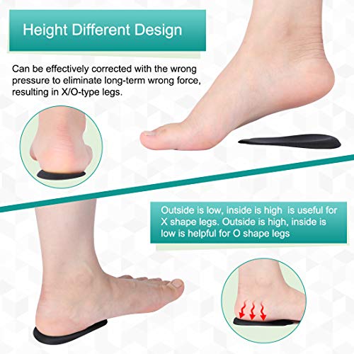 PINCOU Plantillas de TalóN de CuñA Pronation, Tipo O/X para CuracióN y PronacióN, 2 Pares de Inserciones OrtopéDicas de TalóN para CorreccióN de Postura, Inserciones de TalóN para Mujeres y Hombres