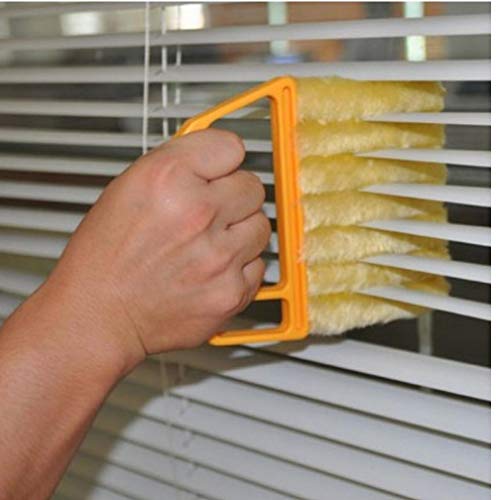 PiniceCore 1PC persianas venecianas Cepillo de Limpieza Ventana Limpia del Cepillo de Aire Acondicionado con Plumero de Microfibra Lavable Ciegos Cepillo Limpiador de la Suciedad Verde