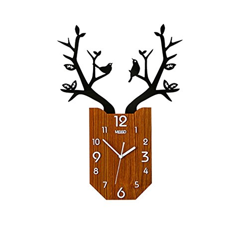 Pinjeer 2018 Nuevo Diseño Nórdico Tendencia Decorativa Cabeza de Ciervo Reloj de Pared Moderno Minimalista Hogar Sala de Estar Dormitorio Cocina Cafe Creativo Reloj de Pared Silent Wood Crafts