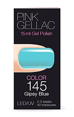PINK Gellac 145 Gipsy Azul UV nagellack. profesional Gel Esmalte de uñas Goma Laca para al menos 14 días Perfecto brillante uñas
