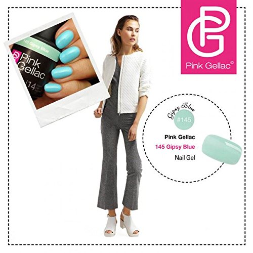 PINK Gellac 145 Gipsy Azul UV nagellack. profesional Gel Esmalte de uñas Goma Laca para al menos 14 días Perfecto brillante uñas