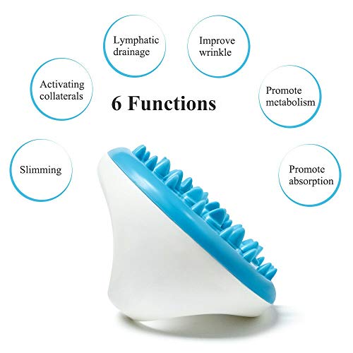 Pinkiou aceite esencial masaje cepillo cuerpo masajeador cepillo anti celulitis adelgazante relajante masajeador masajeador para baño Spa uso del hogar (azul)