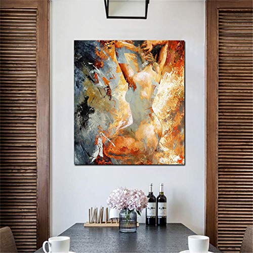Pintura Al óLeo Pintada A Mano Cuadros Abstractos Modernos Mujer Sobre Lienzo Arte Sala De Estar Dormitorio DecoracióN Para El Hogar,canvas,80×80cm