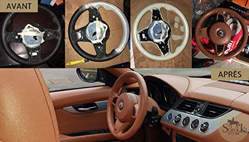 PINTURA piel/cuero/vinilo – 12 colores proposées – Entrevista para asiento y volante de coche, sofá, zapatos, chaqueta y otros ropa 125 ml BLANCO