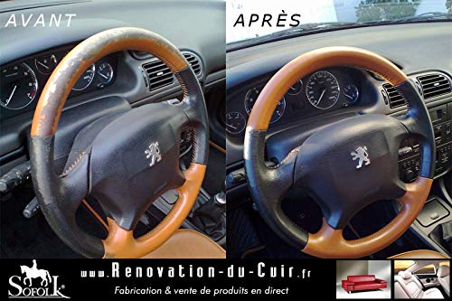 PINTURA piel/cuero/vinilo – 12 colores proposées – Entrevista para asiento y volante de coche, sofá, zapatos, chaqueta y otros ropa 125 ml BLANCO
