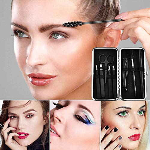 Pinzas Cejas,pinzas Para Cejas,pinza De Cejas,kit Cejas,pinza De Cejas Profesional,tijeras Para Cejas,cepillo De Cejas Y Peine,lápiz De Cejas, 8pcs,estuche De Viaje Para Mujeres Y Hombres