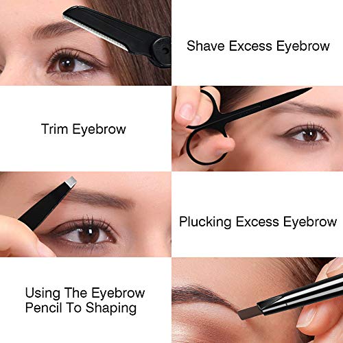 Pinzas Cejas,pinzas Para Cejas,pinza De Cejas,kit Cejas,pinza De Cejas Profesional,tijeras Para Cejas,cepillo De Cejas Y Peine,lápiz De Cejas, 8pcs,estuche De Viaje Para Mujeres Y Hombres